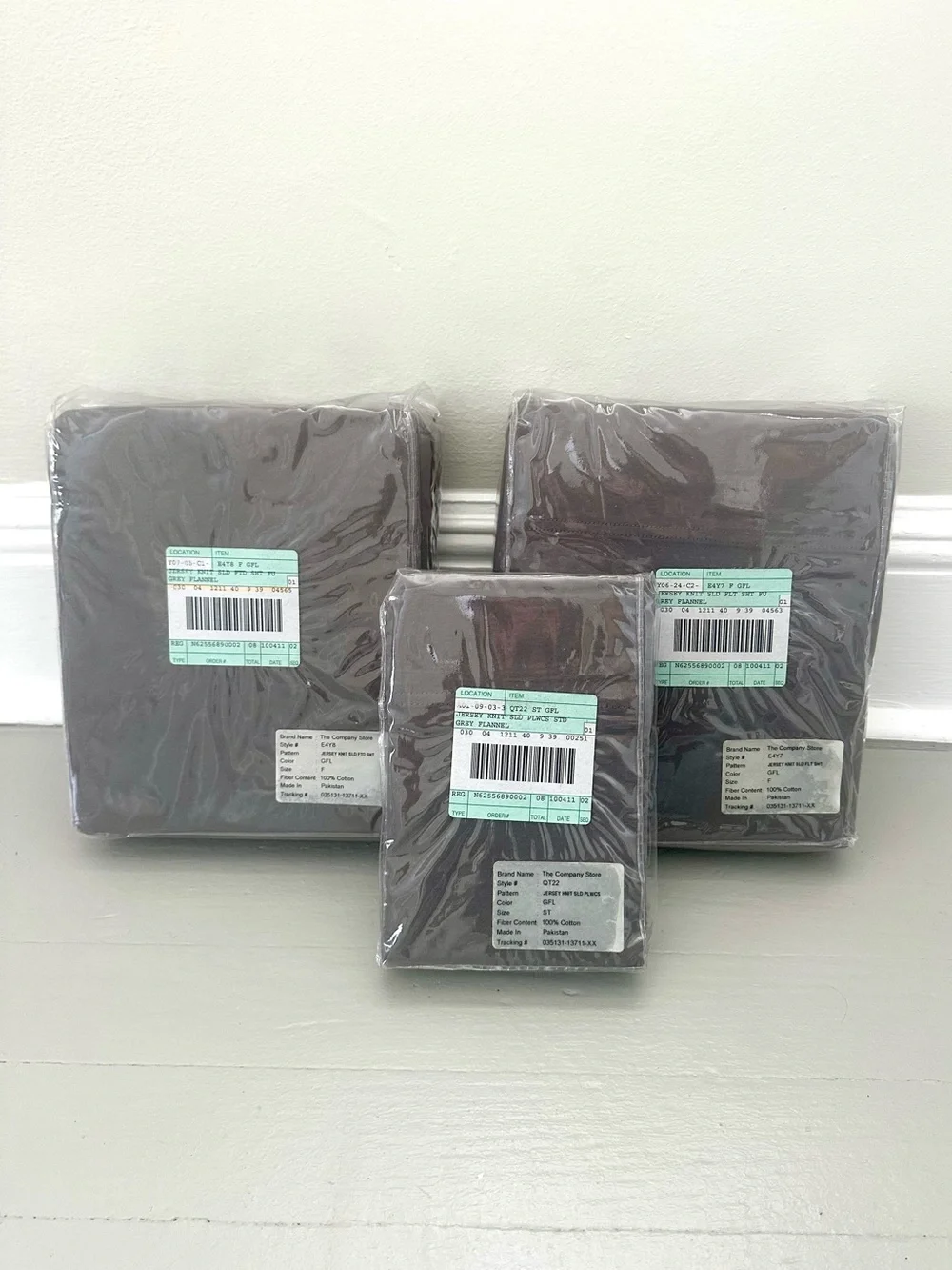 Full Gray Jersey Cotton Sheet Set **New Unopened